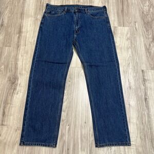 Levi's 505 Regular Fit Straight Leg Jean Dark Wash Blue W40 L32 #4100147085